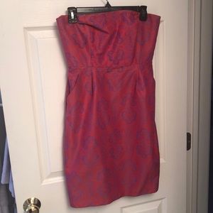 Jcrew paisley strapless dress with pockets!